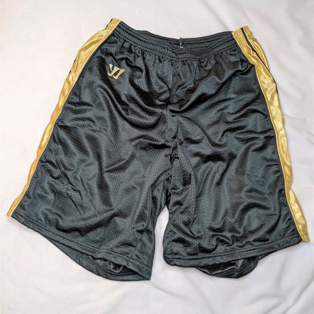 Warrior Men's Athletic Mesh Gym Shorts Large Black Gold New